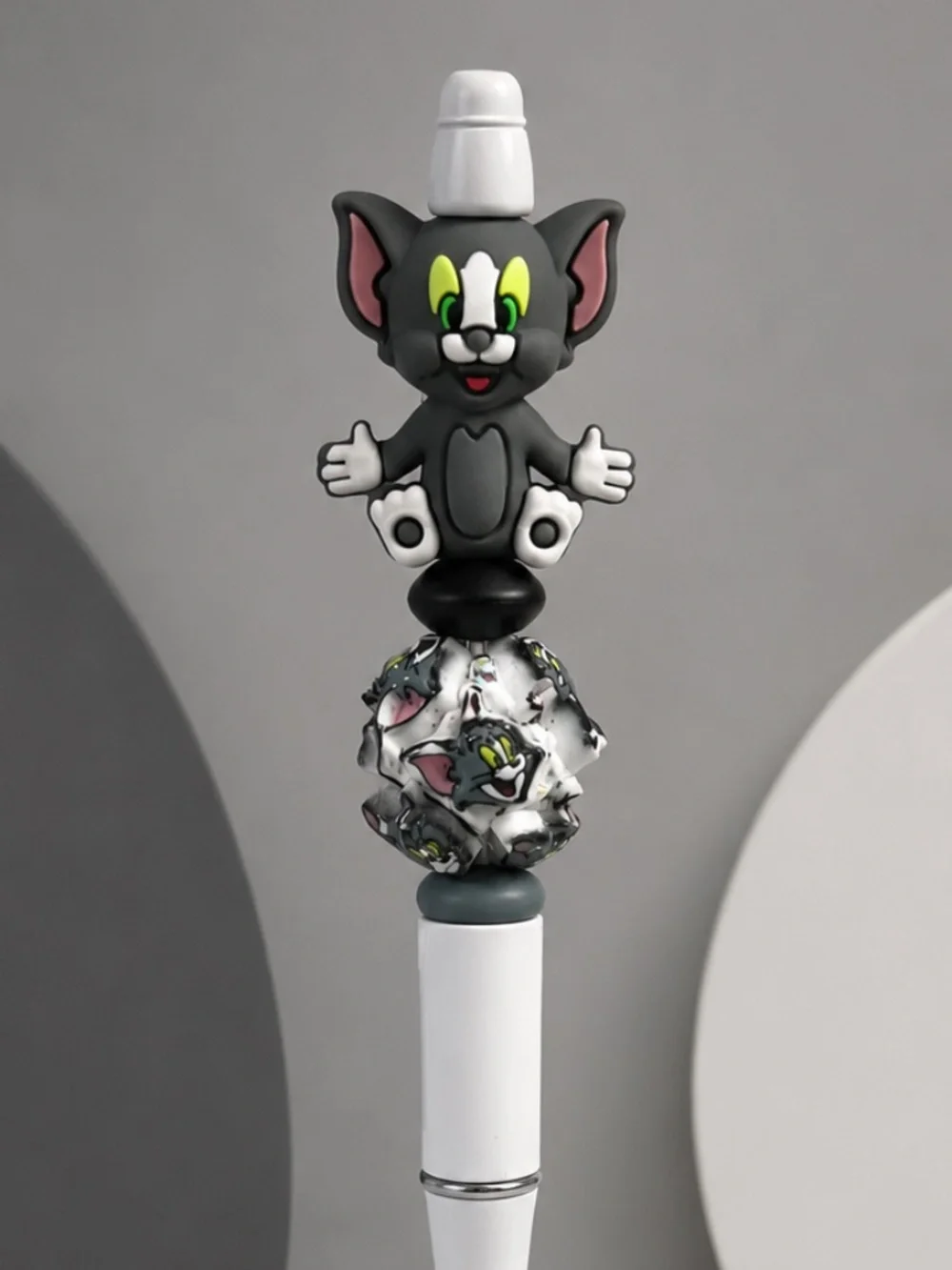 Classic Cartoon Cat Handmade Beaded Decorative Pen